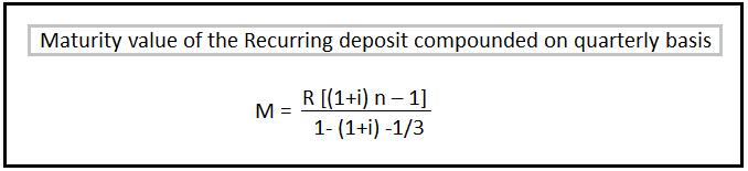 Recurring Deposit Interest Calculation Formula