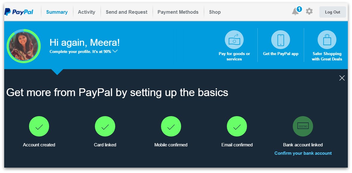 how to create PayPal account profile