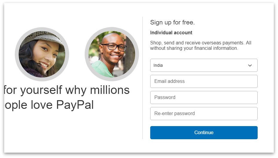 how to create PayPal account step 4