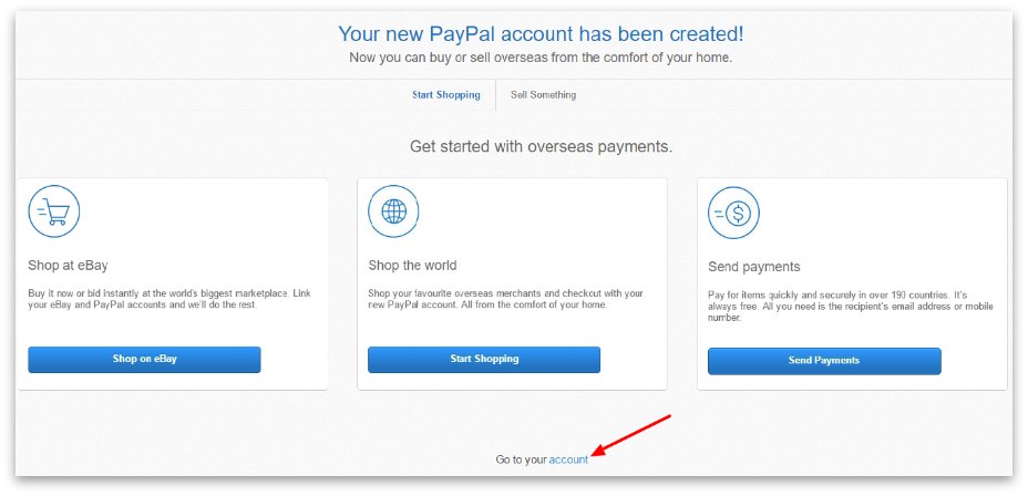 how to create PayPal account step 7
