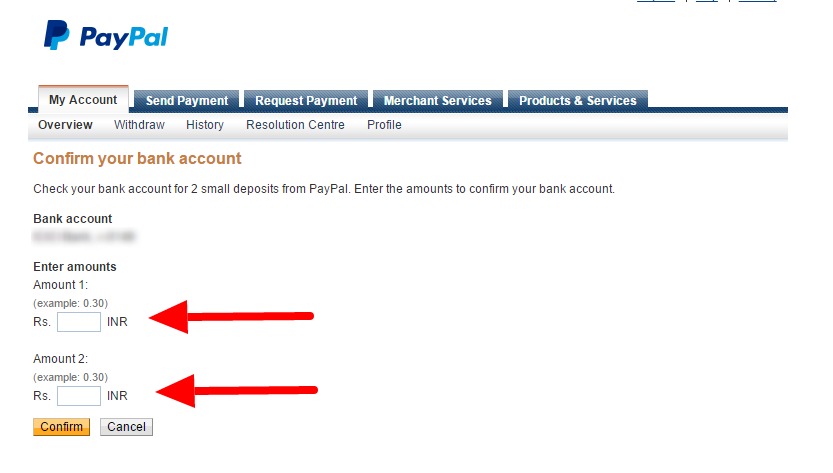006_Confirm your bank account – enter deposit amounts – PayPal